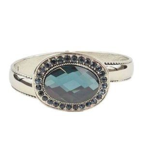 FUMI PurseHook ~ Bracelet ~ Accessory with Dark Blue Crystals and Silver Band